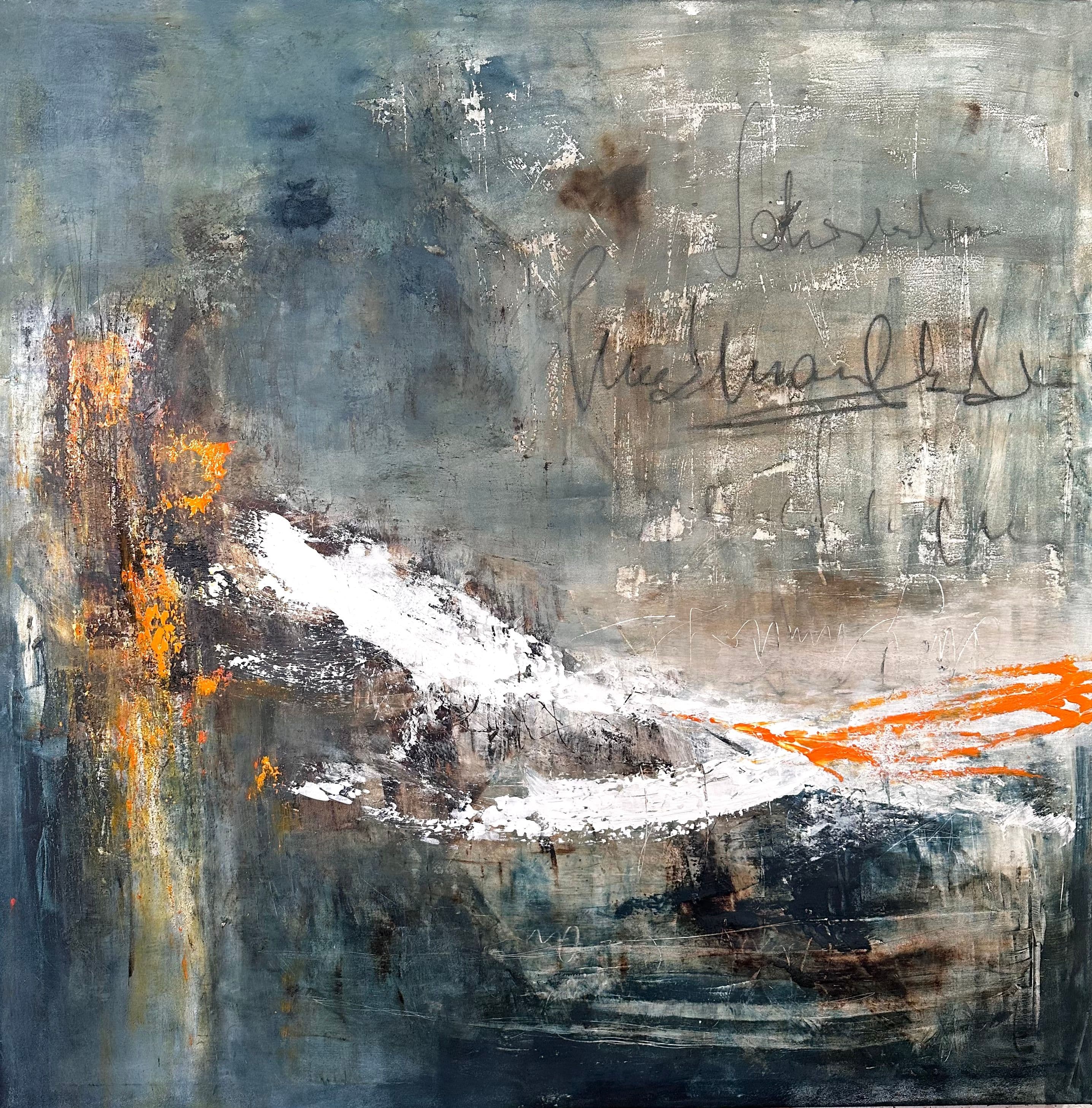 Emotional Abstraction, Atmospheric Art, Layered Painting, Mixed Media, Contemporary Art